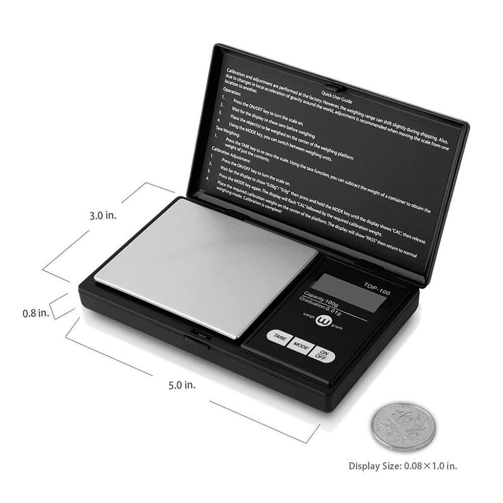 Weigh Gram Scale Digital Pocket Scale, 100g by 0.01g, Digital Grams Scale
